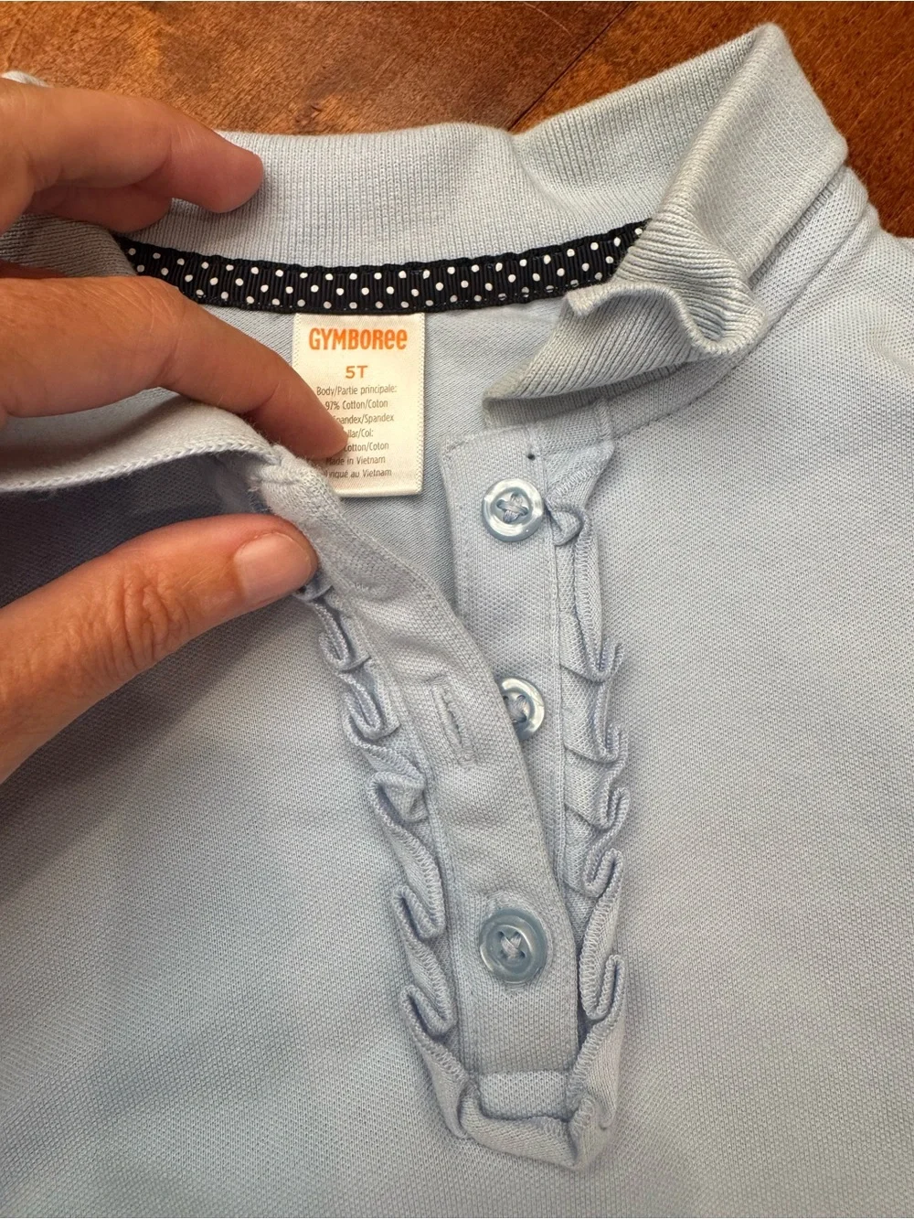Gymboree Light Blue Polo and Khaki Skirt Set